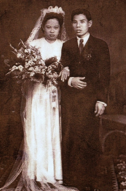 Wedding Photo Of My Parents, Mr. Kong Yam And Madam Hong Lai Chan In 1946